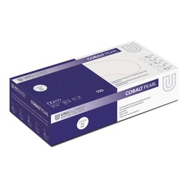 UNIGLOVES UNIGLOVES Cobalt Pearl Nitrile Examination Gloves - Multipurpose, Powder Free and Latex Free Disposable Gloves - Box of 100 Gloves, Cobalt, Large (GP1014)