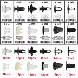 iSincer 146PCS For Toyota Fender Door Hood Bumper Trim ClipRetainer Fastener Assortment
