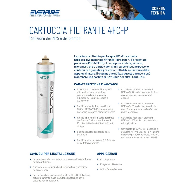 EV959531 Everpure 4FC-P PFAS Removal Water Filter Replacement Cartridge
