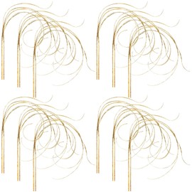 MTLEE 12 Pieces Glitter Gold Christmas Tree Picks and Sprays Decorative Stem Picks Sprays Branches Vase Filler Curly Ting Ting Branches for Garden Christmas Tree Wreath Craft Home Decorations