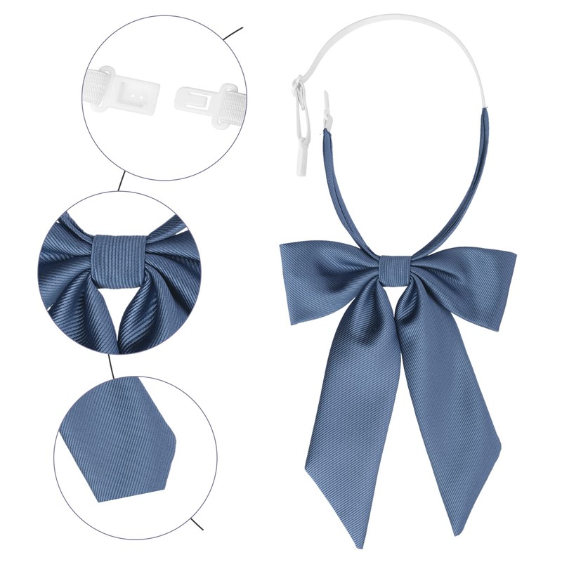 [Elerevyo] Women's Bowtie Solid Color Western Ribbon Pre-tied Bow Tie