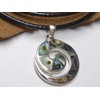 Women's Silver Pendant with Spiral Design Abalone Shell with Snake