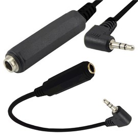 AKNPMHT 6.35MM Mono Standard Plug Female to 3.5mm Stereo Mini Jack 90 Degree Male Home Audio Cable 20CM