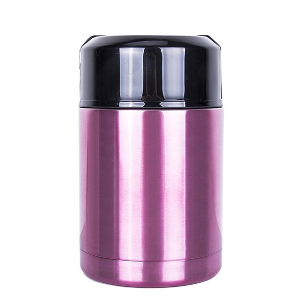 Mengshen 35 oz (1000 ml) Thermos Flask Vacuum Insulated Food Jar Thermos Bowl for Cooking Stainless Steel Indoor Leakproof Soup Storage Container Pink