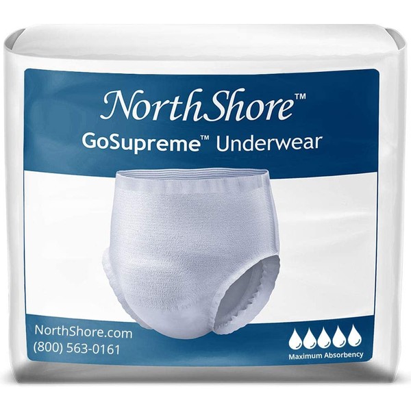 NorthShore GoSupreme Pull-On Incontinence Underwear for Men and Women, Small, Case/56 (4/14s)