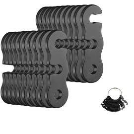 20 Pcs Tensioners S-Shaped Aluminum Alloy Wind Rope Buckle Camping Cord Adjusters Portable For Hiking Backpacking Picnic Shelter Shade Canopy Outdoor with Steel Wire Rope(Black)