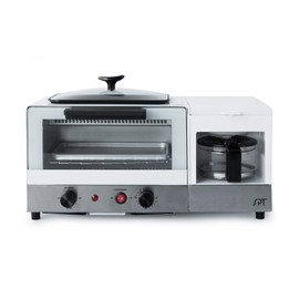 BM-1120W: 3-in-1 Breakfast Maker, Stainless Steel & White