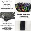 SAYHAHA Large Folding Hand Rave Fan,Clack Handheld with Fan bag,for