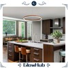 Modern LED Chandelier, 1-Ring LED Pendant Light Fixture with Remote