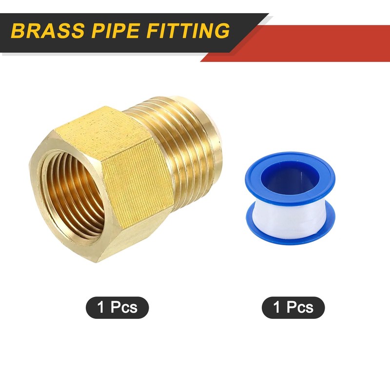 uxcell Brass Pipe Fitting, 5/8 SAE Male x 1/2 SAE