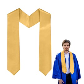 YIIOSS Graduation Stole Honor Stole Plain Sash 60" Long for Graduation Ceremony and Graduation Photos, Gold, 60 inches