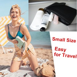 SeBUCUOO Purse Accessories Black Pouch Makeup Bag Zip Small Clutch Bag 4.5 x 6.5 Stadium Approved not Clear Make up Organizer Women Mini Travel Items Bags for Cosmetic Toiletries Lipstick 2 Packs