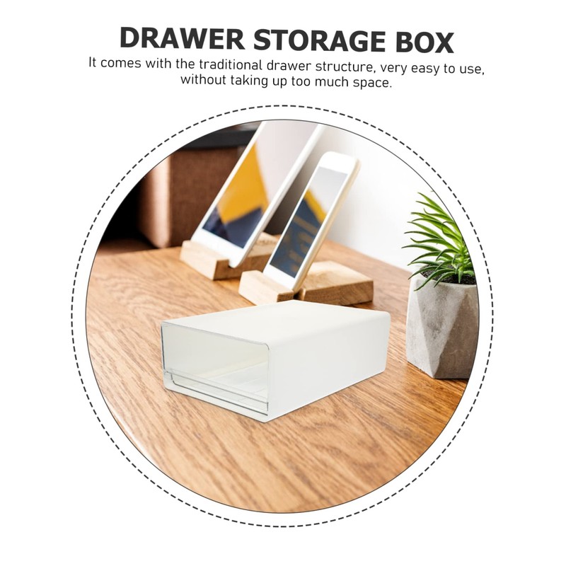 Operitacx Collapsible Stackable Storage Box Drawer Box for Office Supply