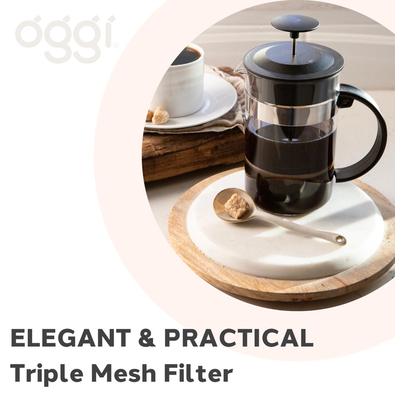 Oggi Triple Mesh Filter French Press Coffee Maker (12 fl