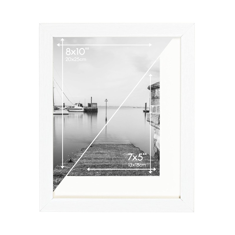 Clay Roberts Photo Picture Frame 8x10, White, Freestanding and Wall