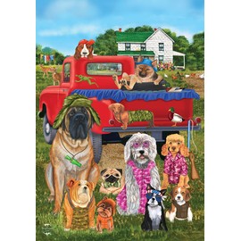 Briarwood Lane Country Pups Summer House Flag Humor 28" x 40"
