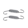 Qiilu 2x Motorcycle Exhaust System Fully Rotating Mounting Springs Stainless