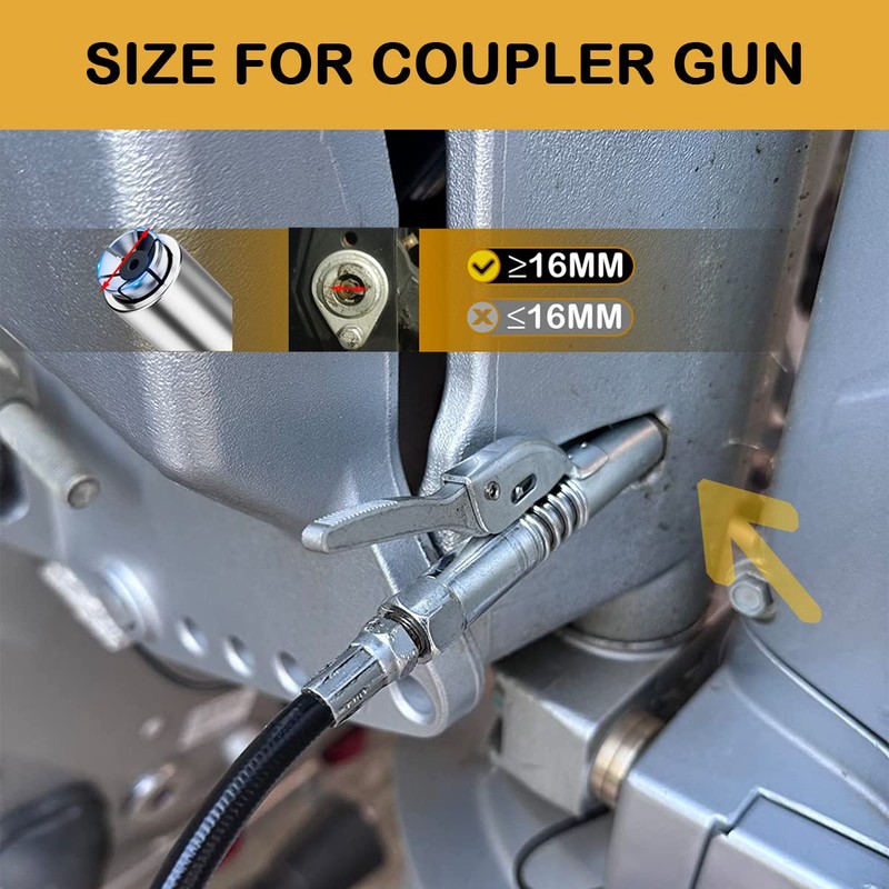 AORRZER Grease Gun Coupler 2 PCS, Strong Lock on Greases