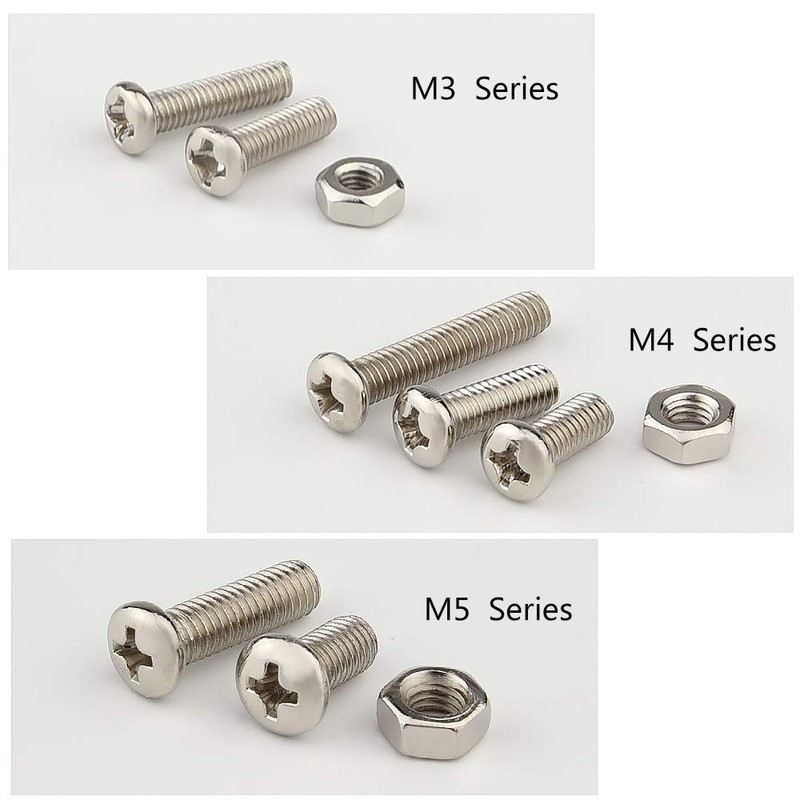 TUPARKA 200Pcs Nuts and Bolts Set Machine Screw and Nut