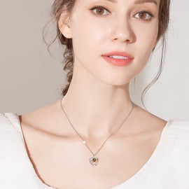 NONNYL Tahitian Black Pearl Necklace, 18K Gold Plated 925 Sterling Silver, for Women Wife Mom, Anniversary, Mother's Day, Birthday, Christmas, Valentine's Day Gifts