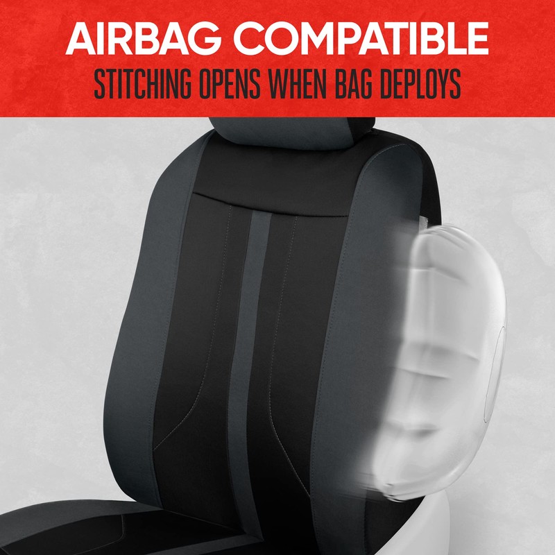 Motor Trend Gray Cloth Car Seat Covers for Front Seats