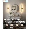 VOLISUN Battery Operated Wall Sconce Set of Two, Gold Rechargeable
