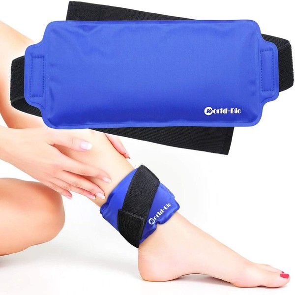 Reusable gel ice pack for injuries-flexible hot cold therapy,joint pain relief for Surgery Recovery, Muscle Pain,Reduce Swelling,Alleviate Joint,adjustable wrap for knees,wrist,head,neck,back and more