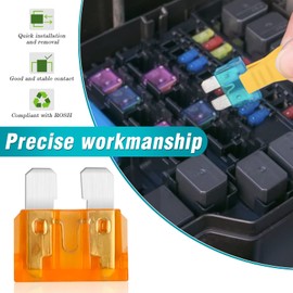 JatilEr Car Fuses Standard Blade 5 Amp, Standard Blade Fuses 10 Pcs, Automotive Replacement Fuses, Automotive Tools with 1 Fuse Puller for Car/Rv/Truck/Motorcycle/Boat