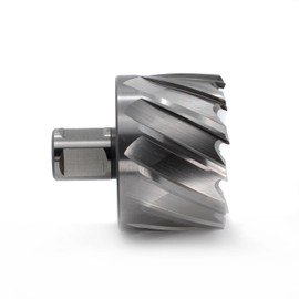 OSCARBIDE Annular Cutter 2-1/4 inch Cutting Diameter,1 inch Depth of Cut,3/4 inch Weldon Shank,2 Flat Mag Drill Bit with Pilot Pin for Magnetic Drill Press,1 Piece