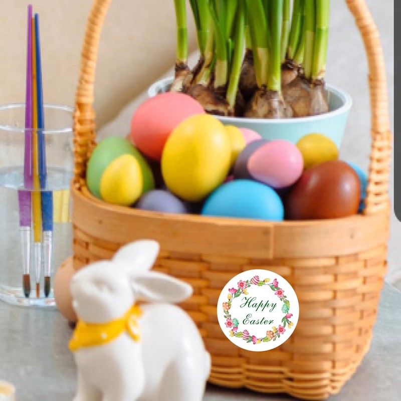 60 Pcs Easter Stickers, 2Inch Happy Easter Sticker Easter Stickers