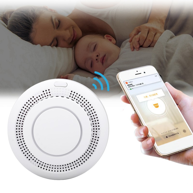 Smoke Alarm Wifi 85DB APP Remote Control Sound Red LED