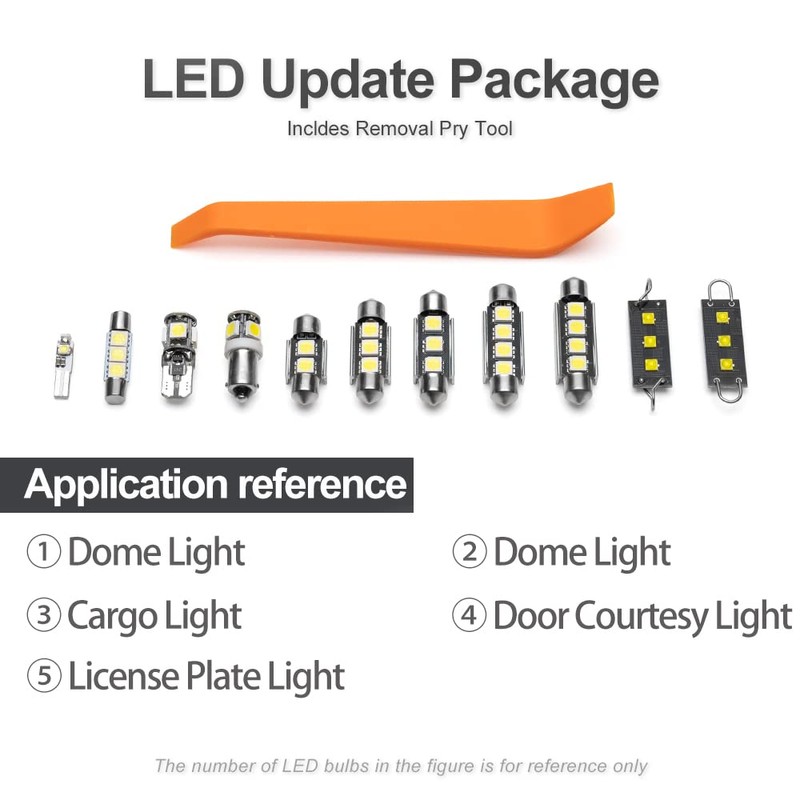 15pcs White LED Interior Lights Bulb Kit for Nissan Titan