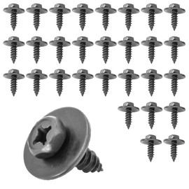 Mean Mug Auto 71315-98202A 30x M6.3-1.81 X 20mm (#14 x 25/32") Indented Hex Tapping Bolt with 20mm Washer Replaces OEM 11503412