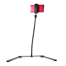 KOMBIUDA Phone Tripod Stand with Overhead Mount Flexible Hose and Slip Base for Video Recording and Live Streaming Compatible with Smartphones