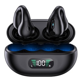 Wireless On-Ear Clip Headphones – Lightweight, Open-Ear Design, Bluetooth 5.3, Hi-Fi Stereo Sound, IPX5 Sweat-Resistant, Ideal for Sports & Outdoor Activities (Black)