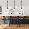 JEENKAE Modern Farmhouse Pendant Lighting for Kitchen Island Glass Black
