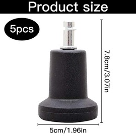 Itian Pack of 5 Floor Gliders, Office Chair, Sliders, Replacement, Chair Gliders Stand for Desk Chair, Rotating Office Chair, Swivel Chair, Fixed Wheels (Black)