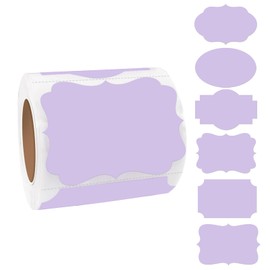 Yeachlaing Purple Labels Stickers, 250 PCS 3" x 2" Fancy Shape Stickers Labels for Storage Box or Food Jars Holiday Present Stickers Christmas Gift Tags Stickers