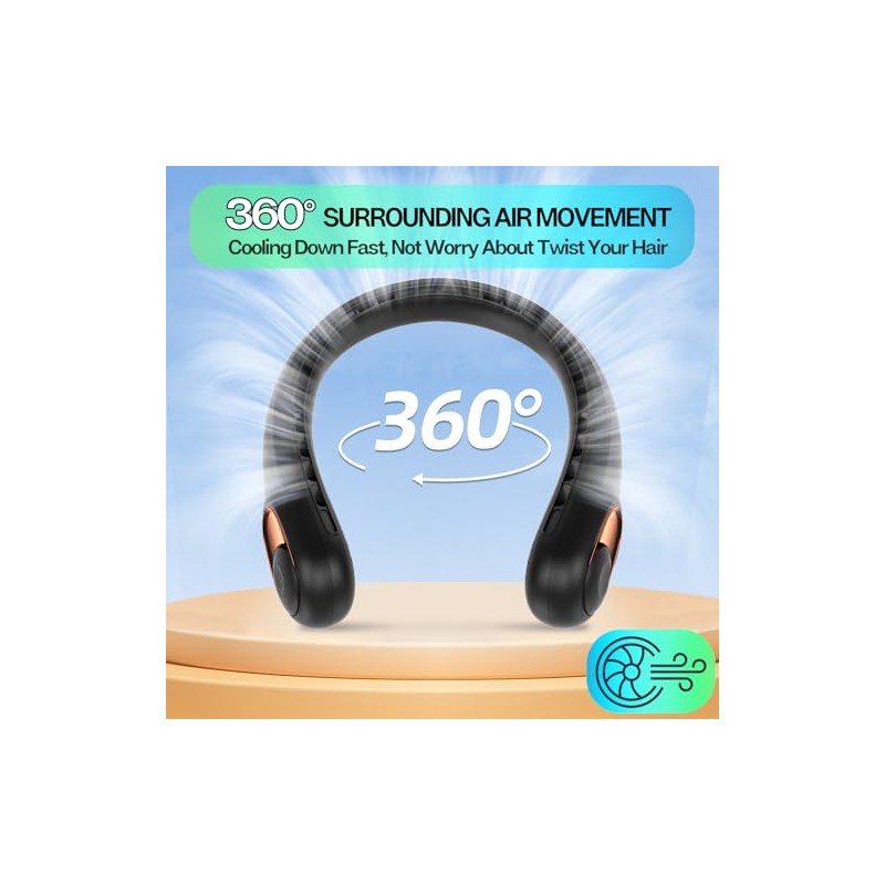 KIDEE Bladeless Neck Fan - Portable Hands-Free Cooling Device