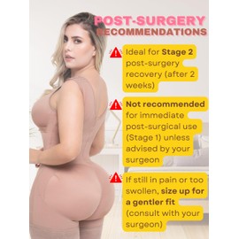 Sonryse PS053 Post Surgery After Liposuction Compression Garments Fajas Colombianas Black S