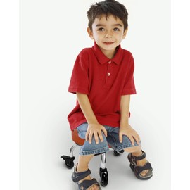 Heavy Duty Rolling Stool with Wheels IMMER LIEBEN PU Leather Low Roller Seat for Adult Child Home Shop Garage Kitchen for Pottery Making Modern Round Orange