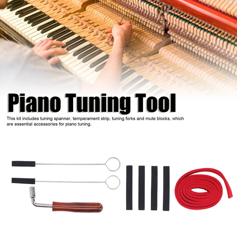 Piano Tuning Tool Temperament Strip Tuner Spanner Silicone Forks Mute