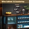 VANEME 6‑Bottle Foldable Stackable Metal Wine Rack with Wooden Handle,