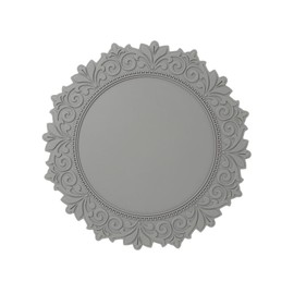 [14.2 x 14.2 inches (36 x 36 cm)] Coaster Fashionable Trivet Cute Lace Pattern Korean Like Interior Cup Accessory Vase Miscellaneous Goods Present Cafe Cute Lace Pattern Trivet Coaster (Gray Series