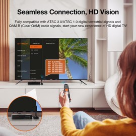 GTMEDIA HDTV Converter X1 Compatible with Next-Gen ATSC3.0 DRM,Support Free PVR,DVR Recording,Dolby AC4 Audio,Offline DRM,HDTV Player,Build in Bluetooth 5.0,Dual WiFi,802.1.1b/g/n/ac