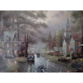 Thomas Kinkade "Hometown Evening" Art Refrigerator Magnet NEW 4x5 1/2"