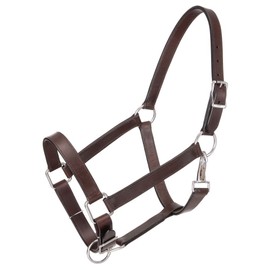Tough-1 Leather Draft Halter Brown