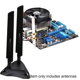 Dual Band 2.4GHz 5GHz 5.8Ghz RP-SMA Gaming WiFi 6E 802.11ac/ax Wireless Antenna with Magnetic Base for Intel AX201 AX200 PCIe NGFF WiFi USB Card PC Desktop PCIe WiFi Card Wireless Network Router