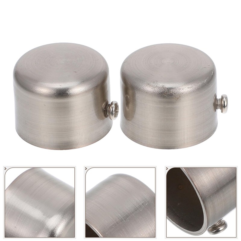 MAGICLULU 2Pcs Silver Curtain Rod Decorative Heads Drapery Pole Finials
