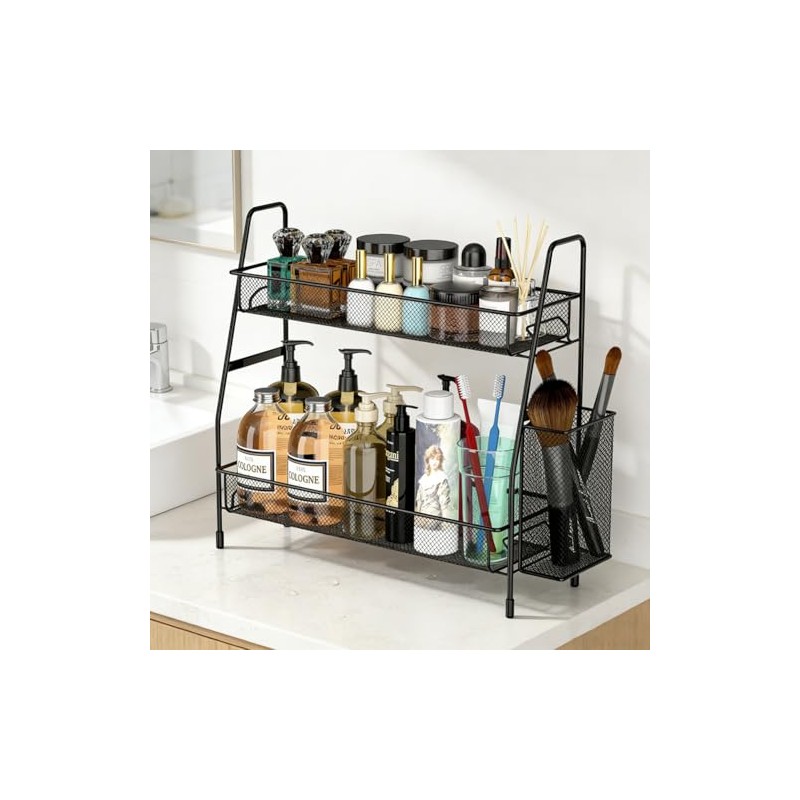 2 Tier Spice Rack, Standing, Metal Spice Rack, Kitchen Shelf,